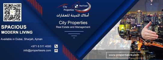 Landscape banner city properties real estate and management banner